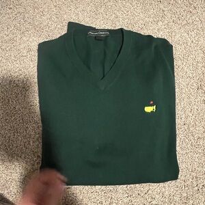 V-Neck Sweater Masters Collection - Forest Green